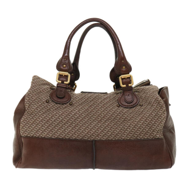Chloe Paddington Boston Bag Wool Brown 03-07-51-5267 yk8036